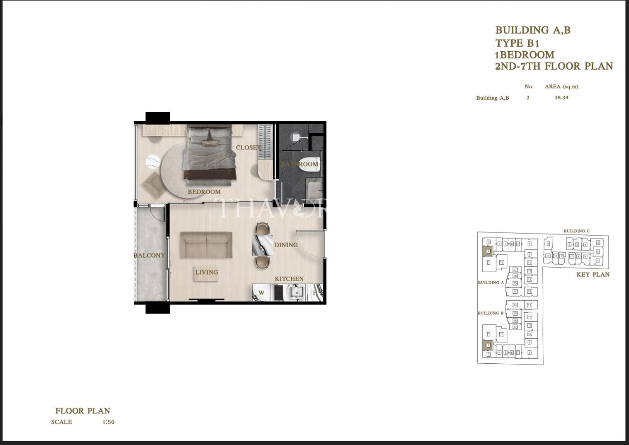 1-спальная квартира 38 м² в Siam Oriental Condominium — фото 3
