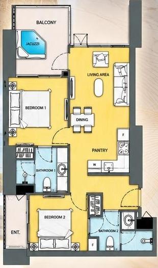 2-спальная квартира 65 м² в Copacabana Beach Jomtien — фото 3