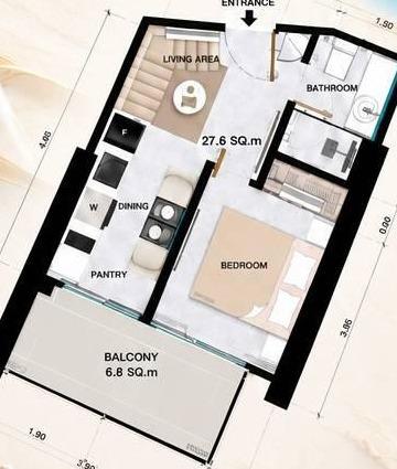 1-спальная квартира 34,4 м² в Copacabana Coral Reef — фото 3