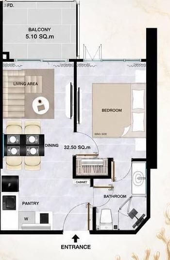 1-спальная квартира 37,6 м² в Copacabana Coral Reef — фото 2